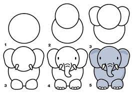 Drawing is not what one sees but what one can make others see.. How To Draw Zoo Animals Easily Elephant Drawing Easy Animal Drawings Draw Elephant