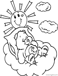 Cheer and grumpy bear coloring page. Bedtime Bear Sleeping In The Sun Coloring Page Coloringall