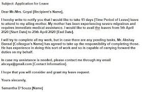 Leave Application Format Sample Office School College Marriage Application Writing School Leave Application Medical Leave Application
