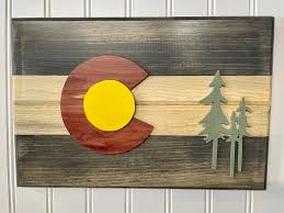 Maybe you would like to learn more about one of these? Custom Colors Sign Blue Pine Wood Art Colorado Flag Rustic Hand Painted Beetle Kill Painting Art Collectibles Vadel Com