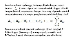 We did not find results for: Deret Deret Tak Hingga Adalah Pernyataan Penjumlahan Bilangan Variabel Yang Tak Hingga Banyaknya Berbentuk A1 A2 A An Dengan Ppt Download