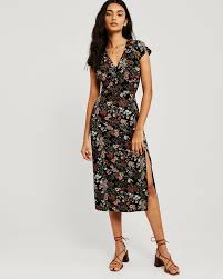 Womens Back Detail Midi Dress Womens Dresses Jumpsuits Abercrombie Com Dresses V Neck Midi Dress Midi Dress