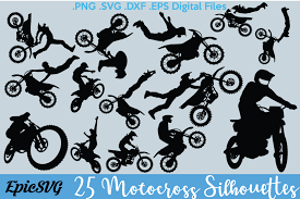 15 Motocross Riders Svg Pdf Eps Dxf Png Dirtbike Vector Graphic Silhouette Cameo Cricut Clipart Motocross Motocross Riders Clip Art