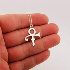 Prince Symbol Necklace Silver Pendant Charm Necklace 925 Sterling Silver Chain Symbol Necklace Silver Necklaces Necklace