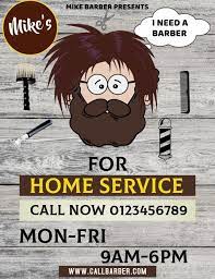 Barber Home Service Flyer Template Social Media Graphics Services Flyer Flyer