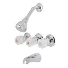 Bulk buy triple handle shower faucet online from chinese suppliers on dhgate.com. Oakbrook Essentials 3 Handle Tub And Shower 3 Knobs Tub And Shower Faucet Chrome Acrylic Overstock 18161420