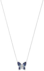 Bloomingdale S Blue Sapphire Diamond Butterfly Necklace In 14k White Gold 16 100 Exclusive Jewelry Accessories Bloomingdale S Blue Sapphire Necklace Blue Sapphire Diamond Saphire Necklace