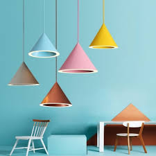 Multi Color Funnel Shape Pendant Lights Macaroon Style Aluminum Led Ceiling Pendant Light 8 12 Wide Takeluckhome Com