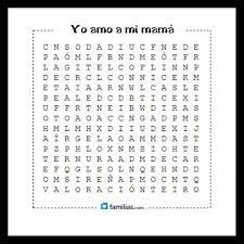 Sopa De Letras Mama Te Amo Una Muy Buena Idea Para Jugar Con Las Mamis En Du Dia Words Word Search Puzzle