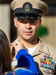 USNS Mercy's (T-AH 19) senior enlisted leader, Command Master Chief Manuel  Valle, had his new rank pinned by family members and #NMCSD's very own  Command Master Chief Adolfo Gonzalez earlier this week #