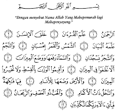 Bacaan Surat Ar Rahmaan Ayat 1 13 Bahasa Arab Ayat Tulisan