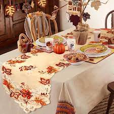Check spelling or type a new query. Amazon Com Ourwarm 15 X 67 Inch Embroidered Maple Leaves Table Runner Handmade Table Cover For Fall And Thanksgiving Party Decoration Home Kitchen
