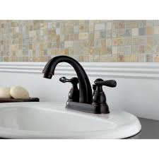 Home depot bathroom fixtures delta. Delta Windemere 4 In Centerset 2 Handle Bathroom Faucet With Metal Drain Assembly In Oil Rubbed Bronze B2596lf Ob The Home Depot Bathroom Faucets Delta Faucets Sink Faucets