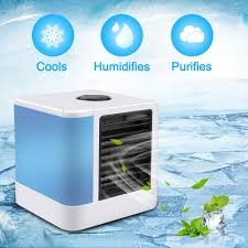 Connect our silini conditioner in to the power supply using a usb cable and press inclusions the button. Portable Air Conditioner Fan 3 In 1 Usb Mini Air Cooler Humidifier 3 Speeds 7 Colors Led Light 1 Pc Buy At A Low Prices On Joom E Commerce Platform