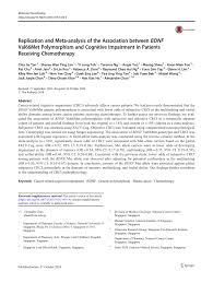 Check spelling or type a new query. Pdf Replication And Meta Analysis Of The Association Between Bdnf Val66met Polymorphism And Cognitive Impairment In Patients Receiving Chemotherapy