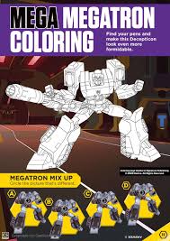 During round 3 of the transformers gt, megatron burst onto the scene from inside a black trailer and threatened to destroy the race, expressing disappointment that all races so far had failed to excite his warrior's spark. Hasbro S Bring Home The Fun Free Printable Mega Megatron Coloring Worksheet Transformers News Tfw2005