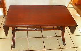 Vasagle copadion ottoman coffee table, square coffee table with storage, for living room, metal and padded synthetic leather, industrial style, rustic brown ulct77bx. Mahogany Pencil Inlaid Dropleaf Coffee Table By Brandt Rp Ct32 Ebay