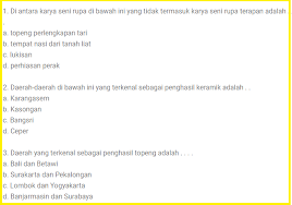 Soal Uas Kesenian Sbk Kelas 4 Semester 1 Dan Kunci Jawaban Tahun Pelajaran 2018 2019 Rpp Kurtilas Sd