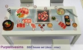 Purplelove Sims Bbq House Set S4cc 14 Item Find At Deco Misc Sims Sims 4 Cc Furniture Sims 4