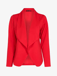 Veste Courte Coupe Droite Longueur En Cm 60 Encolure A Rabat Stylisee Manches Longues Ouverte Unie Stretch Mesure A Plat Pris Veste Mode Veste En Jean Courte