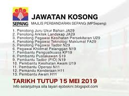 Career in pusat perubatan universiti kebangsaan malaysia (ppukm) career in lembaga pembangunan seni visual negara (lpsvn) career in majlis perbandaran kajang; Jawatan Kosong Majlis Perbandaran Sepang Jobs Full Time Admin Office Finance On Carousell