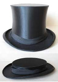 Antique German Collapsible Silk Satin Top Hat Folding Opera Hat 1930s Brilliant Design Beautiful Hat I Would Wear Ne Top Hat Satin Top Silk Satin Top