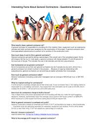 Determine costs and markups on all services for one overall price. Build Masters Lc Interesting Facts About General Contractors Questions Answers Page 1 Created With Publitas Com
