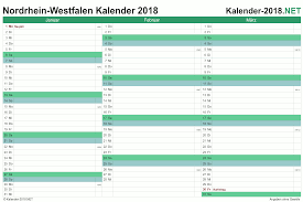 Hier finden sie eine liste aller nationale feiertage 2021 für deutschland. Kalender 2018 Nordrhein Westfalen