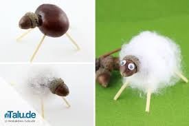 Merinowolle im kammzug grün, brauntöne getrocknete eichelkappen etwas heißkleber. Basteln Mit Kastanien Und Eicheln Im Herbst Kastanienfiguren Co Talu De