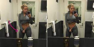 The way the kardashian family is so obsessed with photoshop, khloe is no exception she looks good in the second photo but still decides to touch up. Why Khloe Kardashian Photoshopped Her Gym Selfie Khloe Kardashian Photoshop Fail