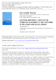 Published july 1st 2010 by hodder education (first published january 1st 2001). Pdf Learning Awareness Constructing Formative Assessment In The Classroom In The School And Across Schools