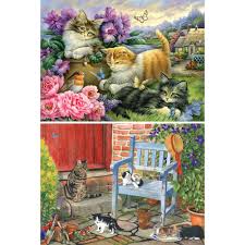 Perfect for those not ready to take on a 1000 piece or prefer an easier puzzle. Set Of 2 Adorable Cat 500 Piece Jigsaw Puzzles Bits And Pieces