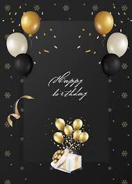 Black And Gold Balloon Border Design The Golden Balloon Background For The Luxurious Black Birthday Party Balloon Background Birthday Background Birthday Background Images