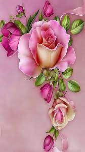 Pink Rose 2 Flower Art Floral Art Flower Painting
