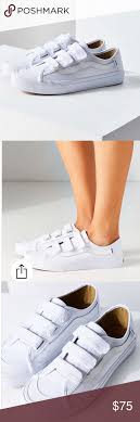 White Vans Velcro Black Ball Priz 5 White Vans Cool Vans Shoes Socks And Sandals