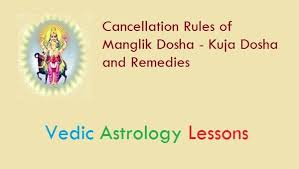 cancellation of manglik or kuja dosha and pariharas or remedies