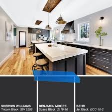 A basic rule of thumb is to pick a second dominant colour (your cabinets being the other). Kitchen Cabinet Kitchen Island Colors Black Kitchen Cabinets Black Kitchen Island Kitchen Cabinet Colors
