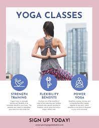 Use a wide range of design tools including schedules, fancy text and stock images. Pink Minimalist Yoga Class Poster Template