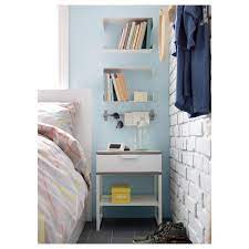 A bedside cabinet resembles a bedside table, but with drawers or a small cupboard door. Trysil White Light Grey Bedside Table 45x40 Cm Ikea