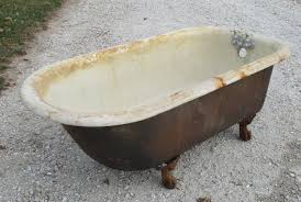 The tub is likely constructed from cast iron, a robust material not prone to more than a covering of surface rust. 5 Porcelain Claw Foot Bath Tub Vintage Art Deco Nouveau Victorian Cast Iron M Custom Order Vintage Bathtub Claw Foot Bath Clawfoot