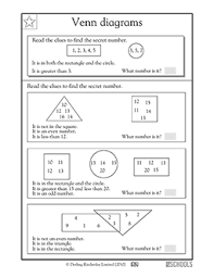 Use multiples and apply them to solve problems. Venn Diagrams Part 3 1st Grade Math Worksheet Greatschools