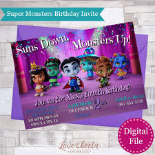 Super Monsters Invitation Digital Download Netflix Super Etsy In 2020 Monster Invitations Monster Birthday Monster Birthday Parties