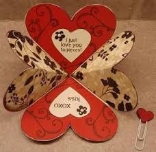 The heart should be oriented at an angle on the left side of the paper, as shown in the photos below. Fun Folds Heart Shape Card Diy Amazing Valentines Cards Shaped Cards Fancy Fold Cards