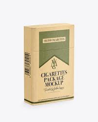 Download Kraft Cigarette Pack Mockup In Box Mockups On Yellow Images Object Mockups PSD Mockup Templates