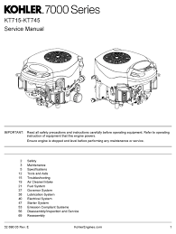 Diagram of a1996 toyota corlla starting system cold start. Kohler Kt715 Service Manual Pdf Download Manualslib