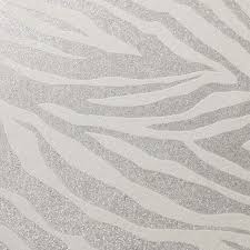 Zebra Silver Glitter Wallpaper By Graham And Brown Med Bilder