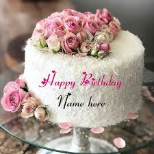 Birthday Cake For Mother In Law With Name Write Name On White Forest Birthday Cake White Forest Birthday Cake With Rose Flow Happy Birthday Cake Images Birthday Cake With Flowers Birthday Cake Writing
