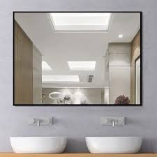 This is a really cool way to improve the appearance of your boring plain rectangular mirror and transform it into a beautiful vanity piece. Modern Large Black Rectangle Wall Mirrors For Bathroom Vanity Mirror Overstock 30505348