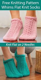 Knit these socks on two straight needles. Free Knitting Pattern For Whims Flat Knit Socks On 2 Needles Web Version Knitted Slippers Pattern Sock Knitting Patterns Knit Slippers Free Pattern