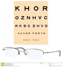 Eye Checking Chart And Eyeglasses Stock Vector